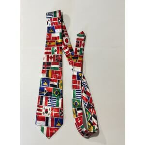 Steven Harris Hand Made World Flags Neck Tie